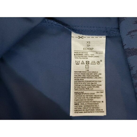 GAP ~Woman Size XS~ Purple/Blue Long Sleeve Fit & Flare Mini Dress NWT $69.95 - Picture 8 of 12